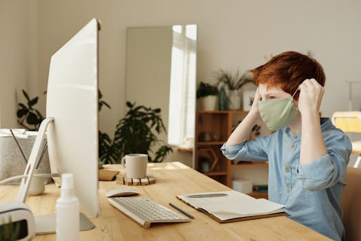 Photo of Boy Wearing Face Mask